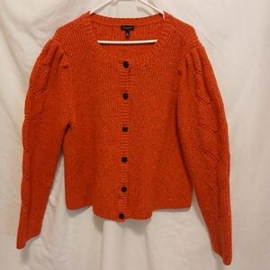 Talbots Bold Pink/Coral Button-Up Cardigan Sweater Womens Sz XL